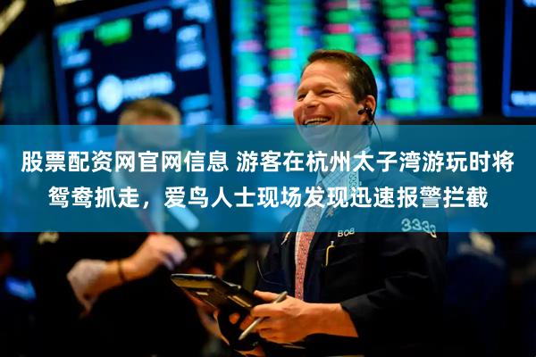 股票配资网官网信息 游客在杭州太子湾游玩时将鸳鸯抓走，爱鸟人士现场发现迅速报警拦截